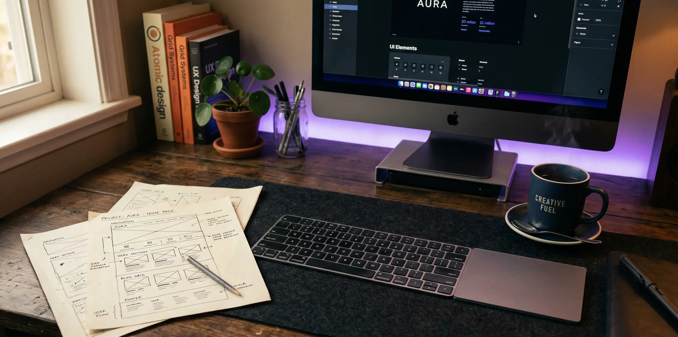 Espace de travail de L'Atelier Digital : agence web créative spécialisée en développement et marketing digital